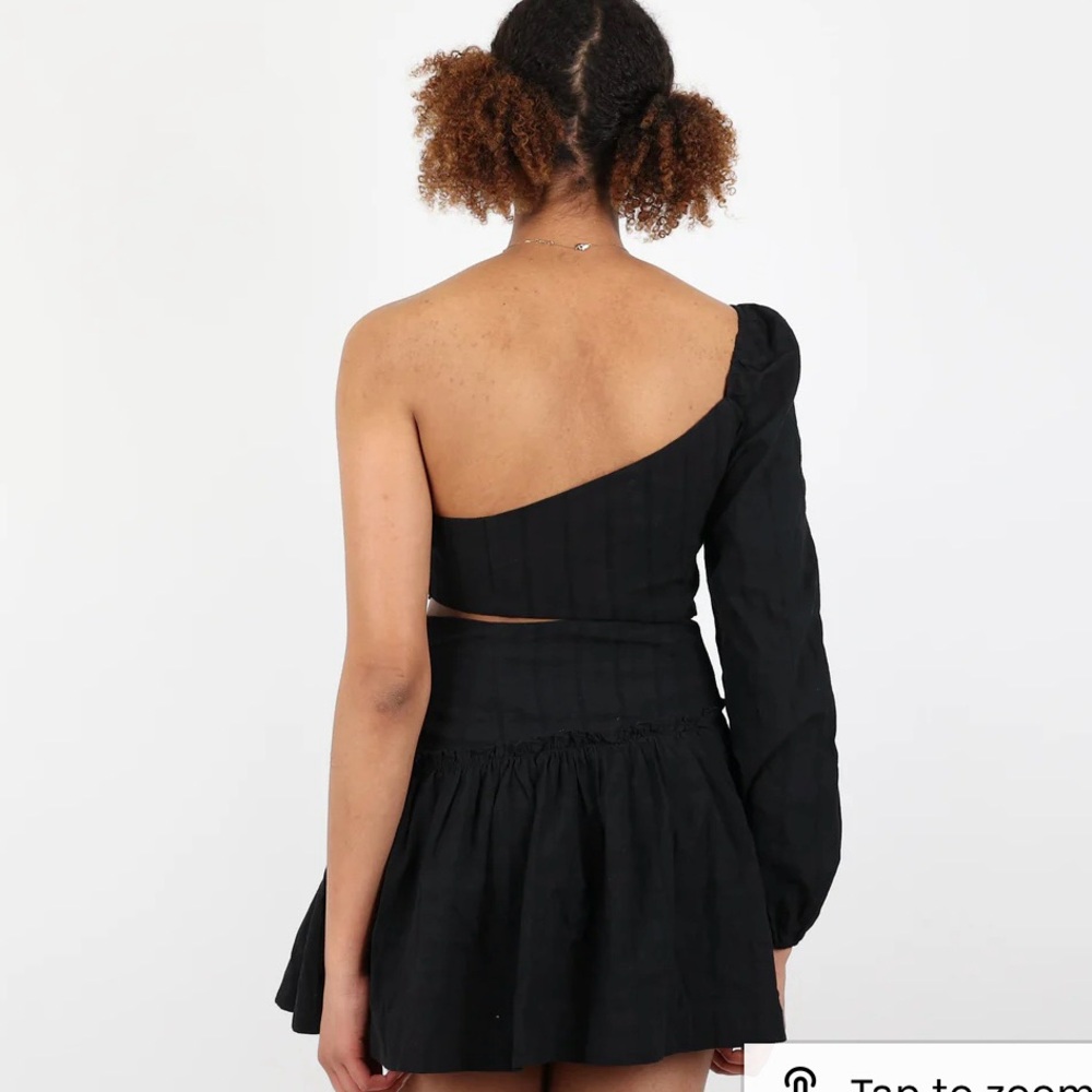 Seven Wonders Women’s Casablanca Black One Shoulder Button Midriff Mini Dress M - Picture 11 of 13